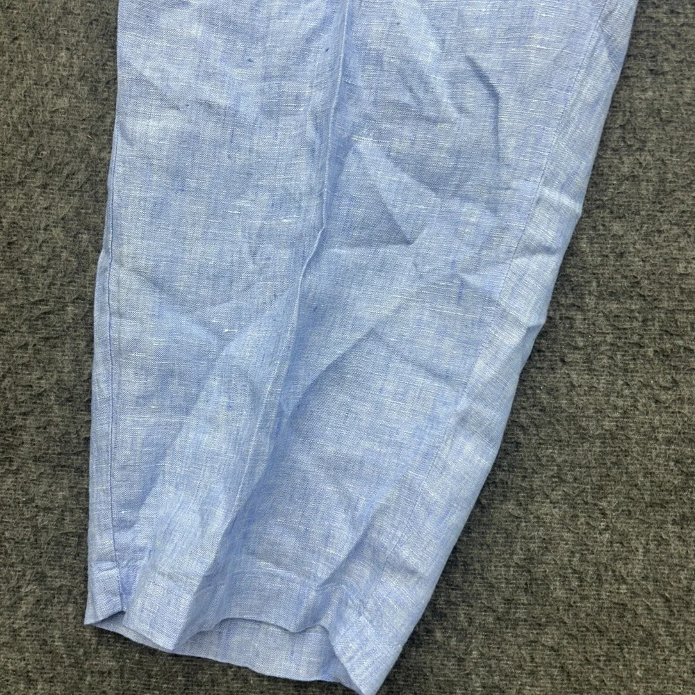 Quince European Linen Pants Womens XL French Blue Elastic Waist Pocket
